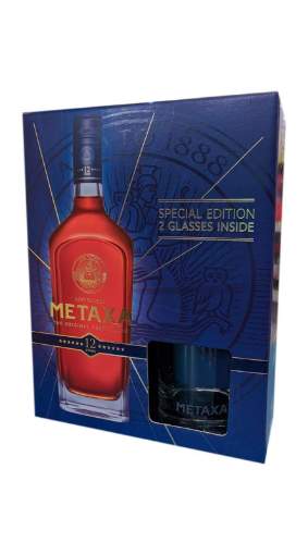 Picture of N-*BRANDY METAXA 0.70L 12* + 2 ČAŠE GIFT