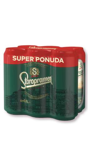 Picture of N-*PIVO STAROPRAMEN 0.50L 6-PACK -4/1-  LIMENKA