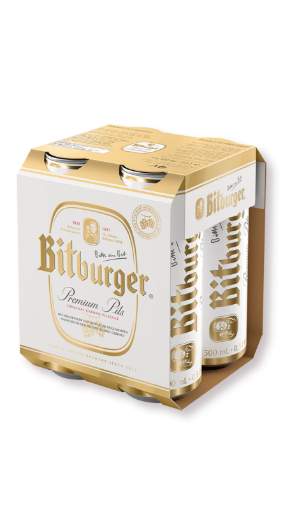 Picture of *PIVO BITBURGER 0.50L 4-PACK PILS -6/1-  4.8%ALC LIMENKA