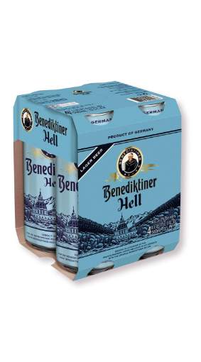 Picture of *PIVO BENEDIKTINER 0.50L 4-PACK HELL -6/1-  5%ALC LIMENKA