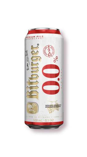 Picture of *PIVO BITBURGER 0.50L BEZALKOHOLNO PILS  0.0%ALC -24/1- LIMENKA