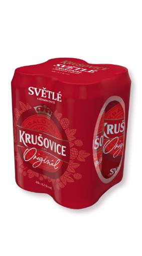 Picture of N-*PIVO KRUŠOVICE 0.50L 4-PACK -6/1-  LIMENKA