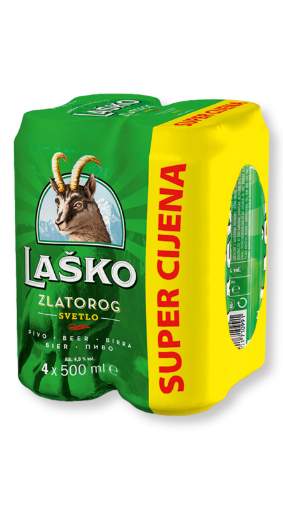 Picture of N-*PIVO ZLATOROG 0.50L 4-PACK -6/1-  4.9%ALC LIMENKA