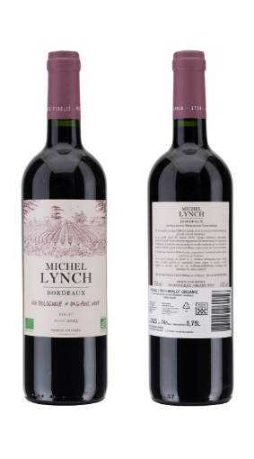 Picture of *ORGANIC ROUGE MERLOT BORDEAUX MICHEL LYNCH 0.75L SUHO 2023 -6/1-